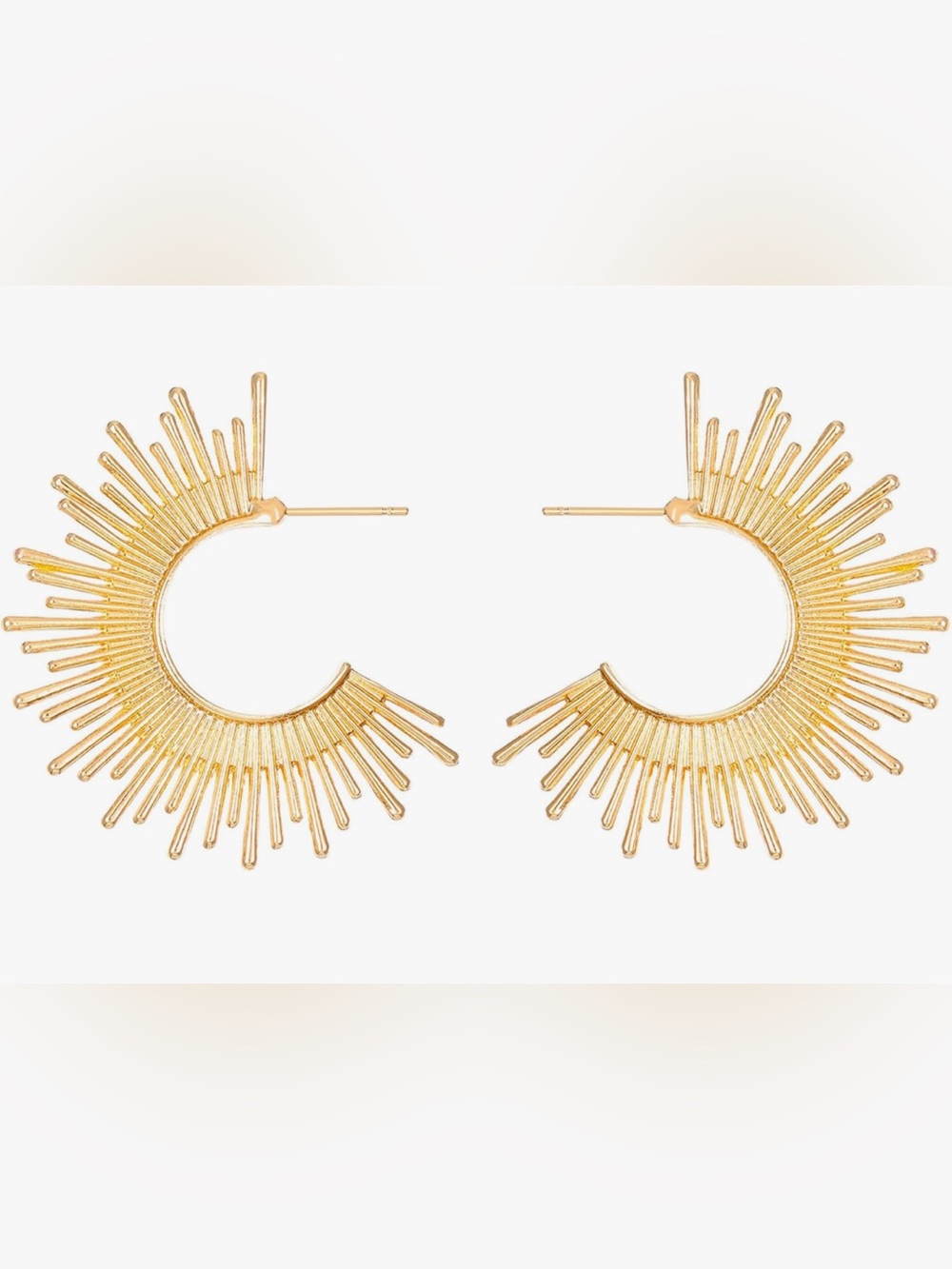 Gorgeous   Neiman Marcus 18KT Dip Half Sunburst hoop Earrings
